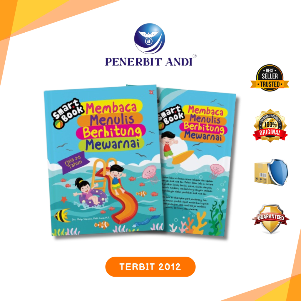 Buku Smart Book Membaca, Menulis, Berhitung & Mewarnai Untuk Usia 3-5 tahun - Mulyo Santoso, Malih L