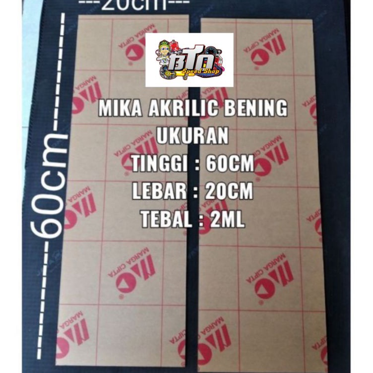 

KODE K37A Mika akrilik bening lembaran ukuran panjang 6cm lebar 2cm tebal 2ml