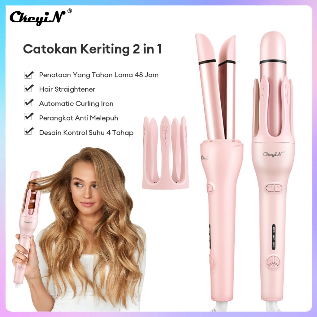 CkeyiN Catokan Keriting 2in1 Hair Curly Auto Catokan Curly Otomatis Pengeriting Rambut Curling Iron