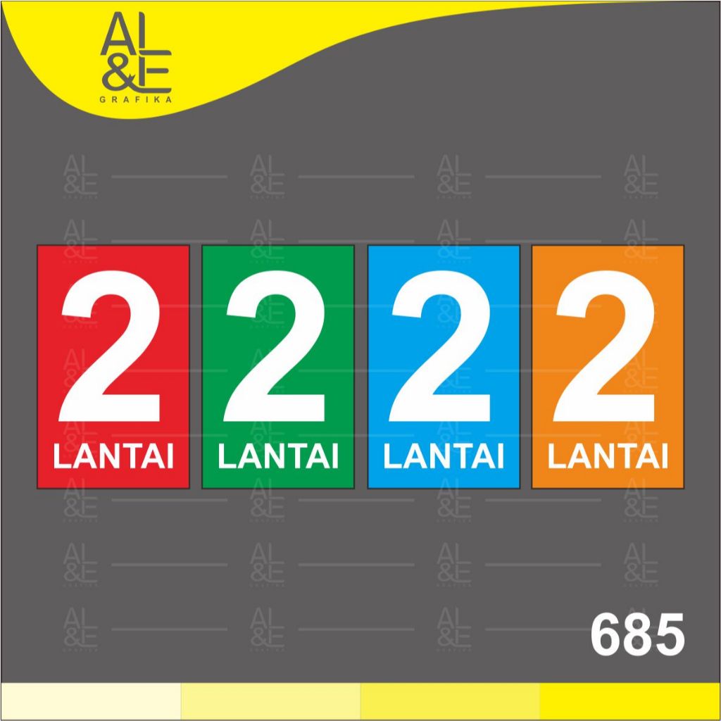 

685 - Stiker Petunjuk Lanatai Gedung Lanatai 2, Panduan Jalan Gedung, Sticker Vinyl, Premium, Tahan Air