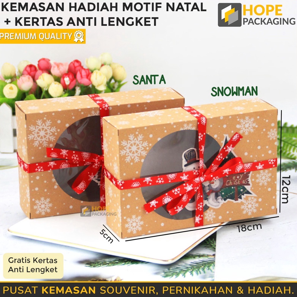 

WOW Kotak Kraft Paper Box Natal Kertas Anti Lengket Kotak Kue Natal Bingkisan Natal Box Natal Box Hampers Xmas