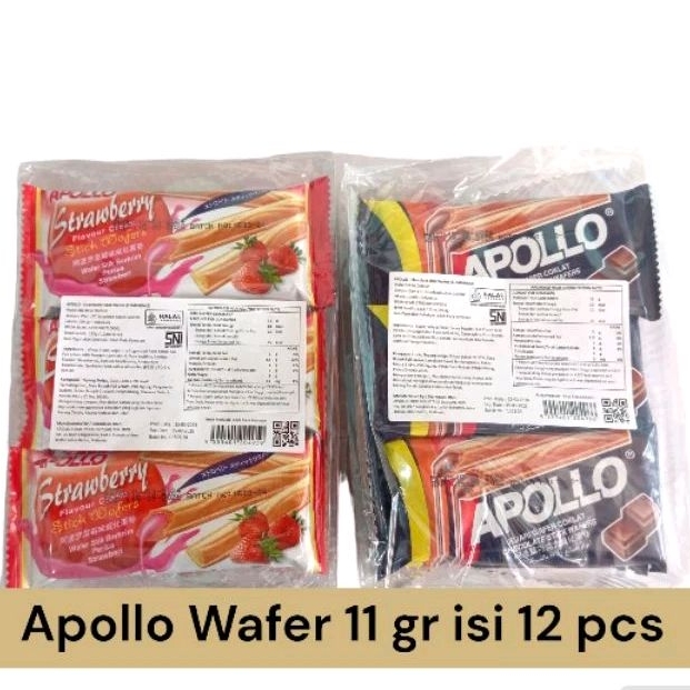 

apollo wafer 11gr isi 12 pcs rasa coklat | strawberry