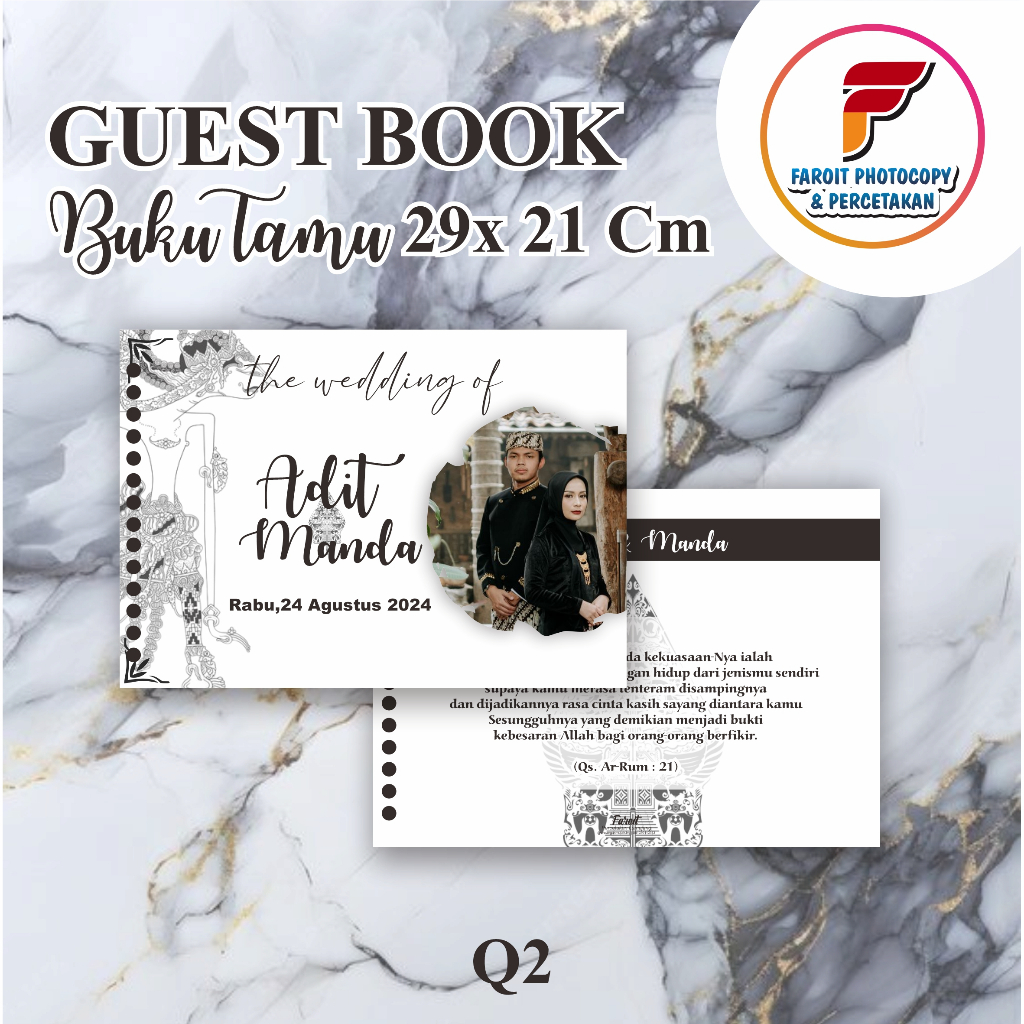 

Guest Book Buku Tamu Pernikahan Tema Jawa Cantik, Elegant Xpress Tanpa PO