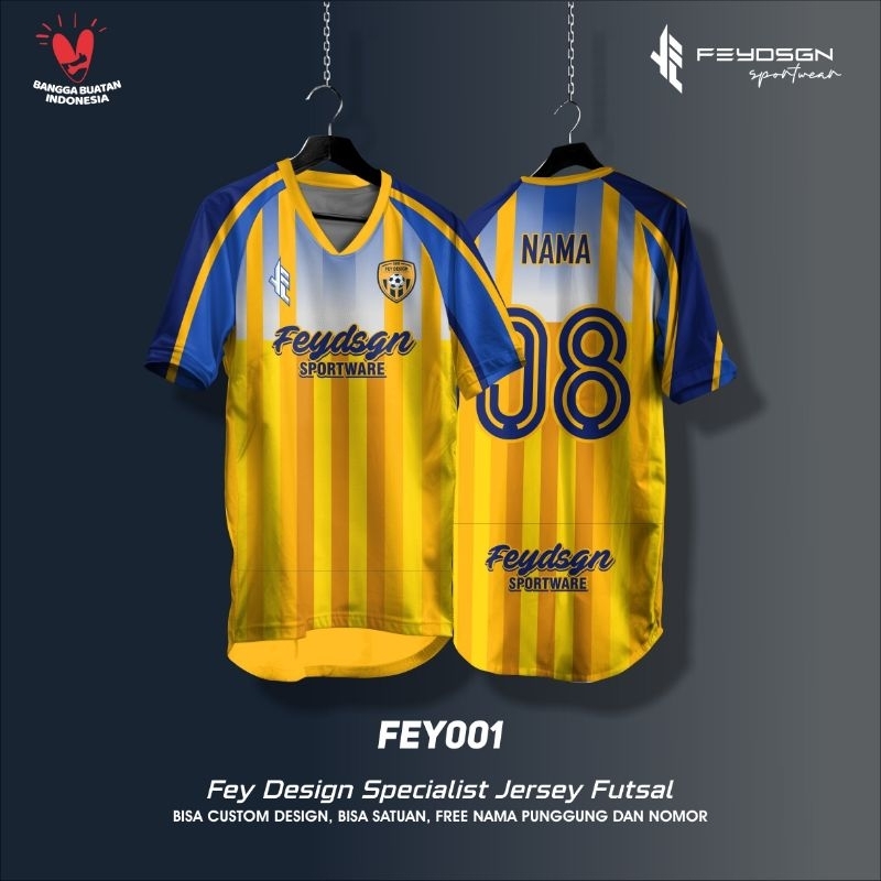 Jersey Futsal Full Printing Bebas Custom Design ( BISA SATUAN)