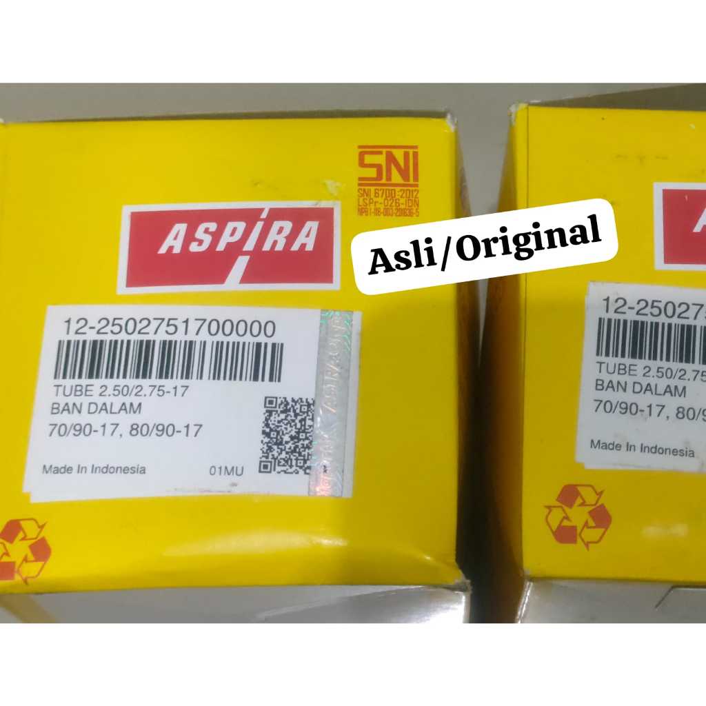 Ban Dalam Aspira 250 275 ring 17 Original