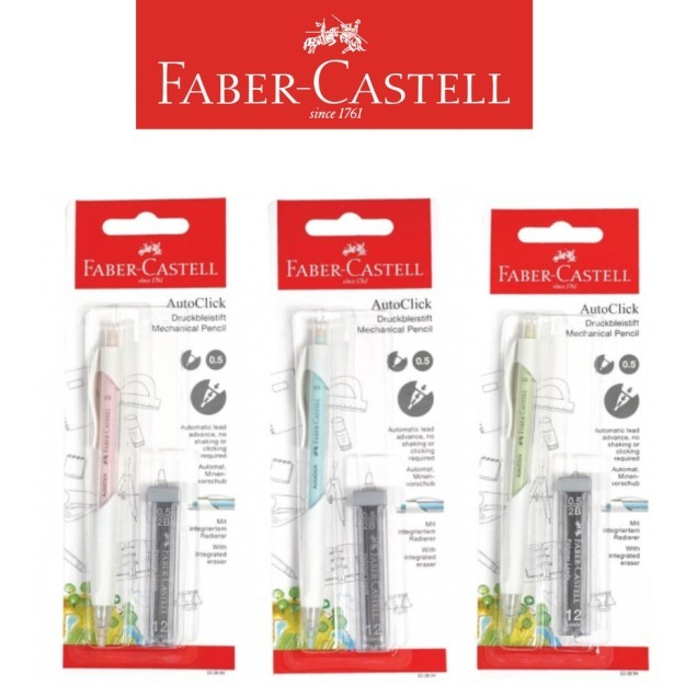 

TBMO PENCIL MEKANIK AUTOCLICK 0.5+REFILL WHITE BARREL BLISTER 533894 FABER-CASTEL