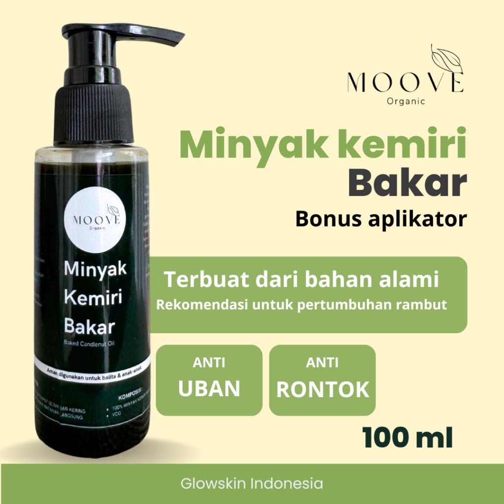 (COD) Minyak Kemiri Bakar Original 100% Moove - Penumbuh Penghitam Penebal Rambut Alis Jenggot Brewo