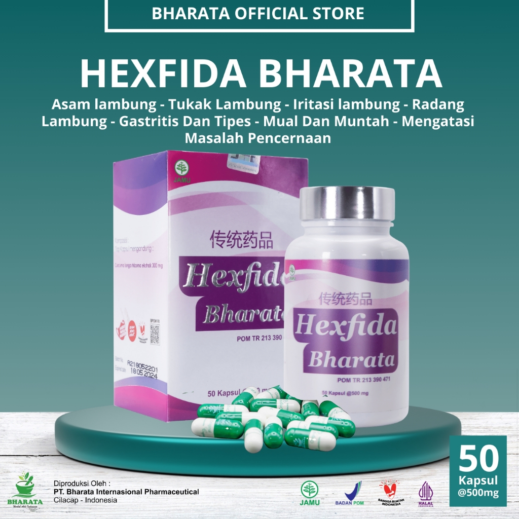 Hexfida Bharata Obat Herbal Asam lambung Iritasi Lambung Gastritis dan Tipes