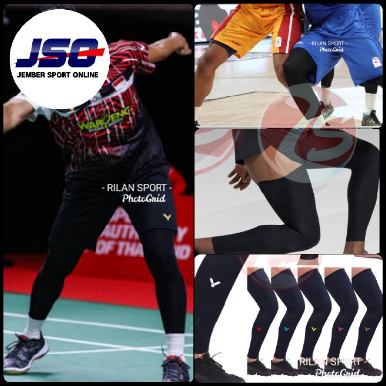 Kaos kaki stoking olahraga bulutangkis voli futsal sepakbola basket leg sleeve knee long stocking ba