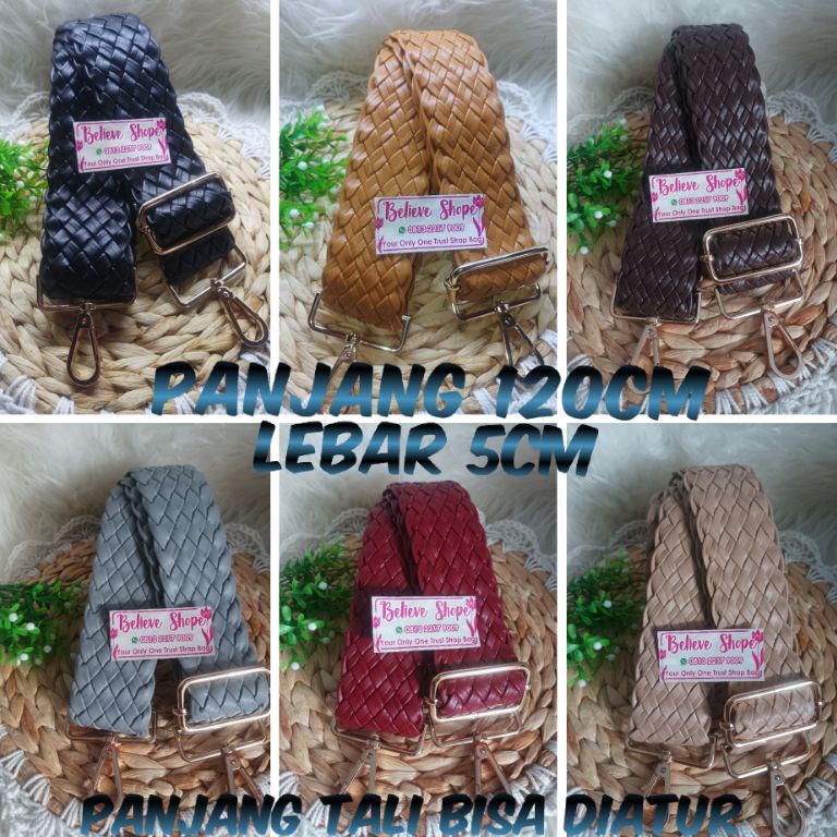 KODE X39B Premium Long strap  Longstrap  Tali slempang  strap bag kepang  talpan kepang  tali tas pa