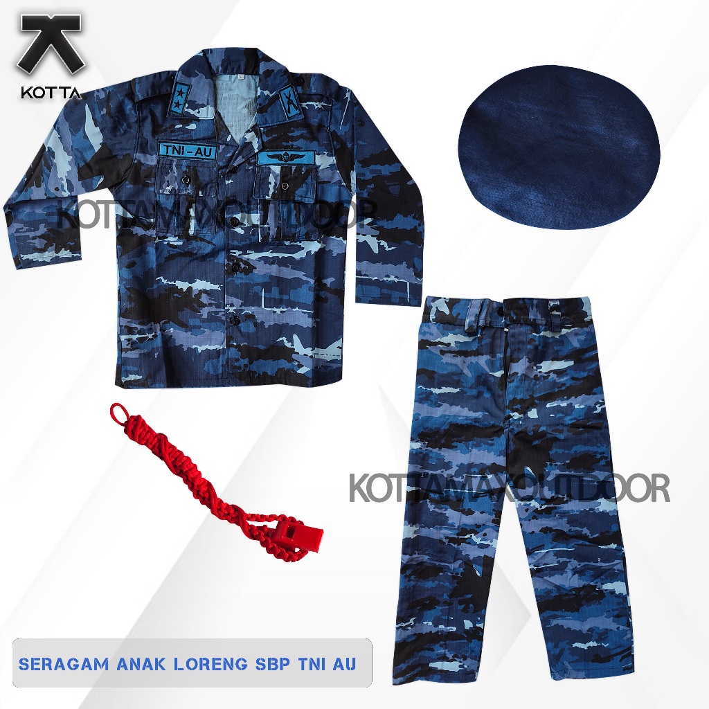 BAJU SERAGAM ANAK KOSTUM FESTIVAL KARNAVAL TNI AU LORENG SBP TNI AU