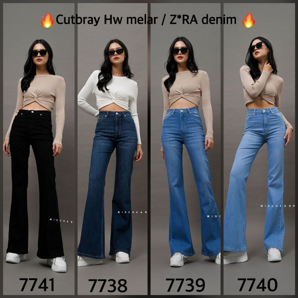 #7737 MISCHA BRANDON CUTBRAY JEANS WANITA HIGHWAIST Z*RA