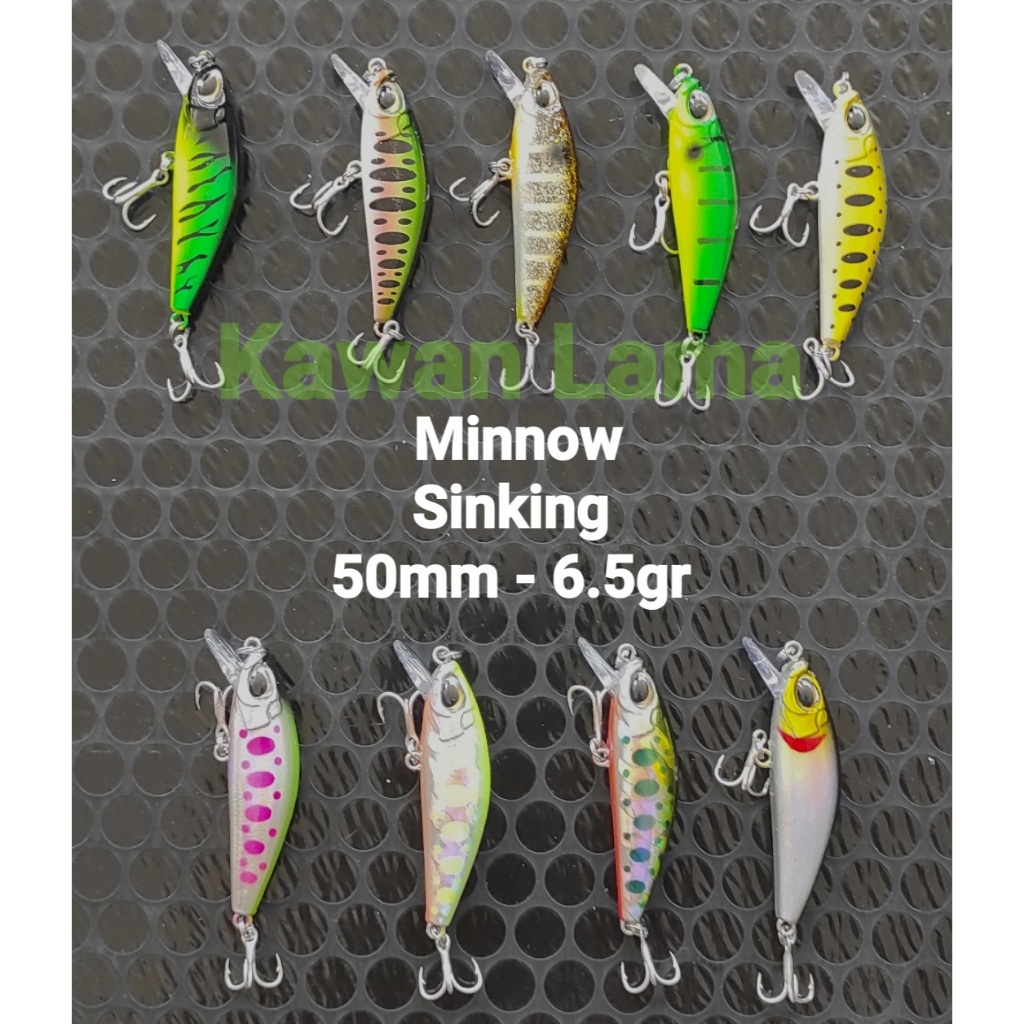 Minnow 50mm 6.5gr Umpan Pancing Minnow Sinking  Rep. situti Umpan Casting Umpan UL