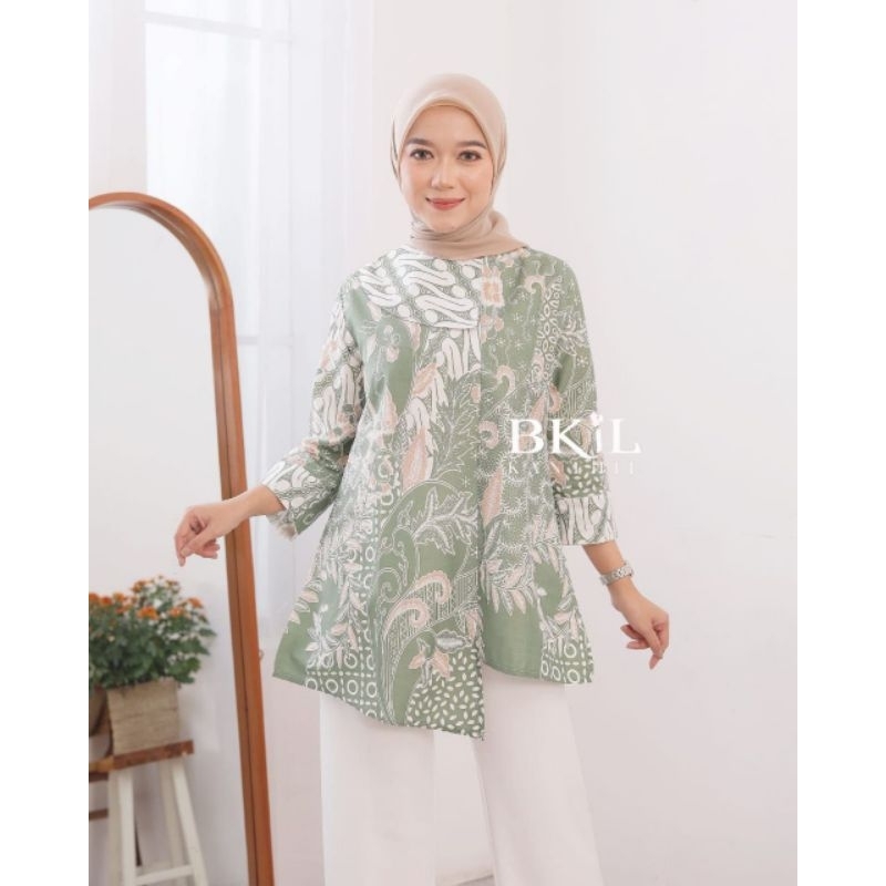 BLOUSE WANITA MODERN ATASAN BATIK LENGAN PANJANG