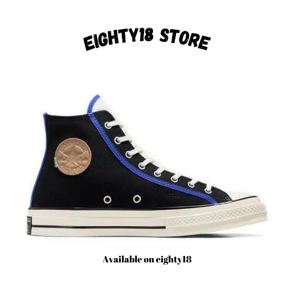 Converse Ct 70s High Black Blue Flame Original ( Resmi PT MAP)