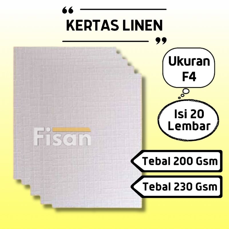 

20 Lembar Kertas Linen F4