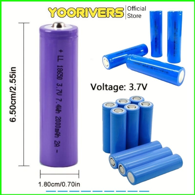 Baterai Biru Polos Tipe 18650 1500mAh Baterai Cas Senter Taktikal - Baterai Microphone Powerbank Cas