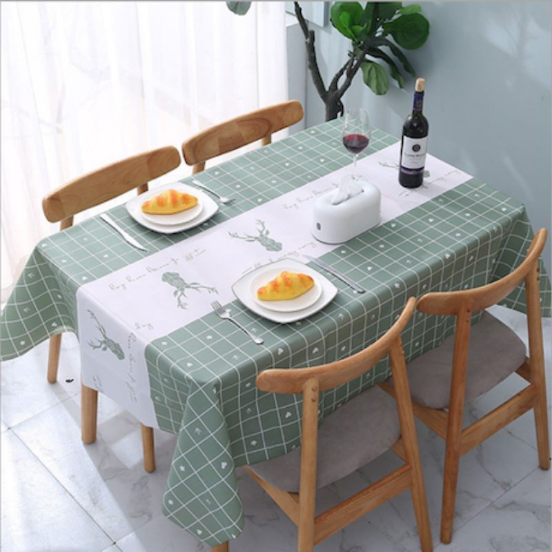 SENSASIONAL Taplak Meja Makan Plastik Motif Taplak Meja Persegi Panjang Anti Panas Anti Minyak bahan