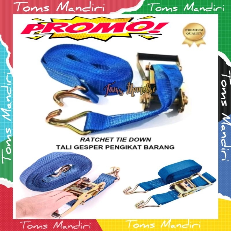 

Ratchet Tie Down /Tali Pengikat Barang Serbaguna 2" x 6 meter