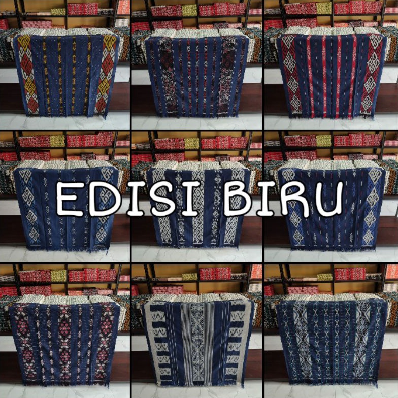 Kain Tenun Ikat Troso Jepara Edisi Warna Biru KODE Y8Y7