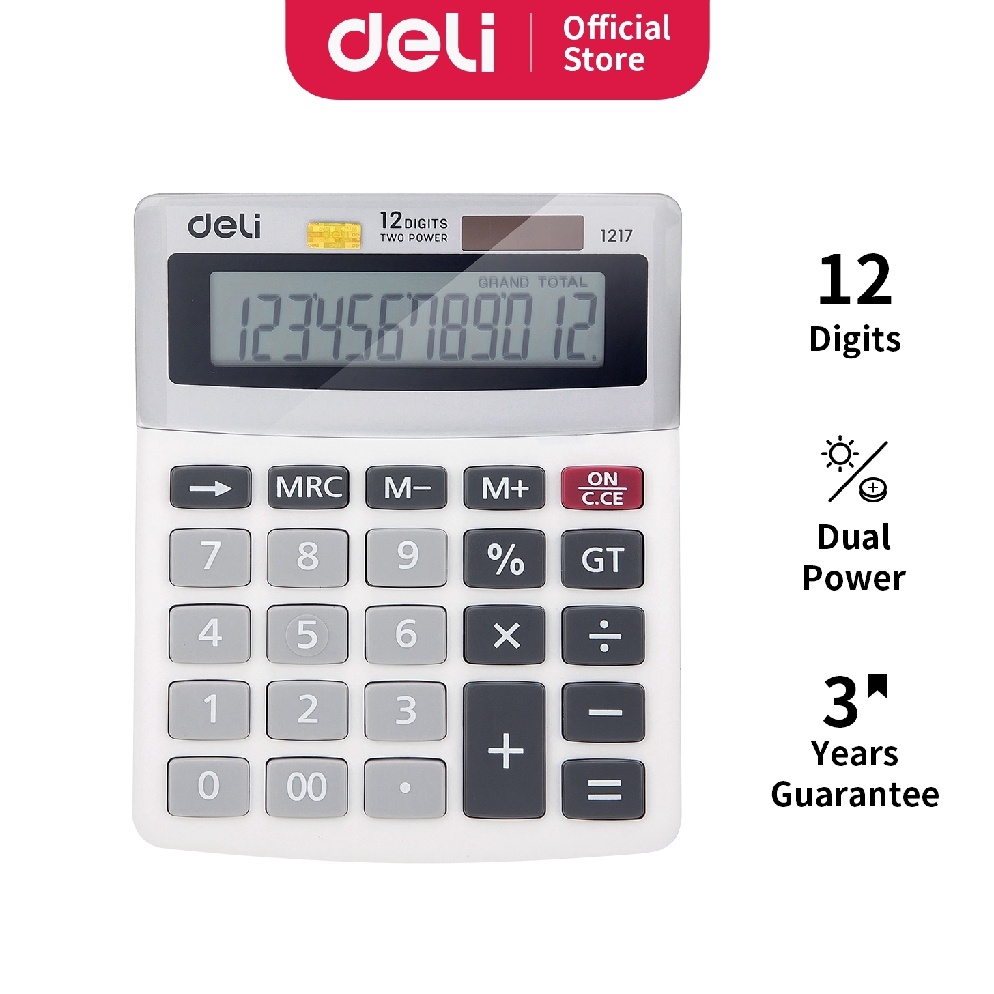 

KODE D37W Deli Kalkulator 12 Digit tampilan LCD besar berkualitas garansi 3 tahun E1217