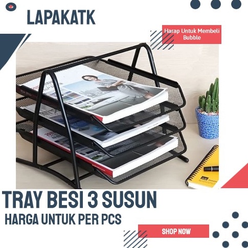 

V TEC Rak besi 3 SUSUN dokumen Kertas besi 3 susun Tray besi 3 susun x CZ3