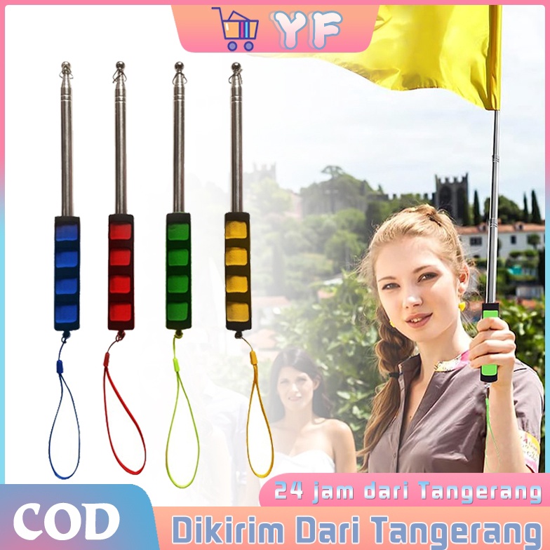 2M Tiang Bendera Tour Leader Teleskopik Portable Tongkat Bendera Lipat Tongkat Tiang Bendera m R3R4