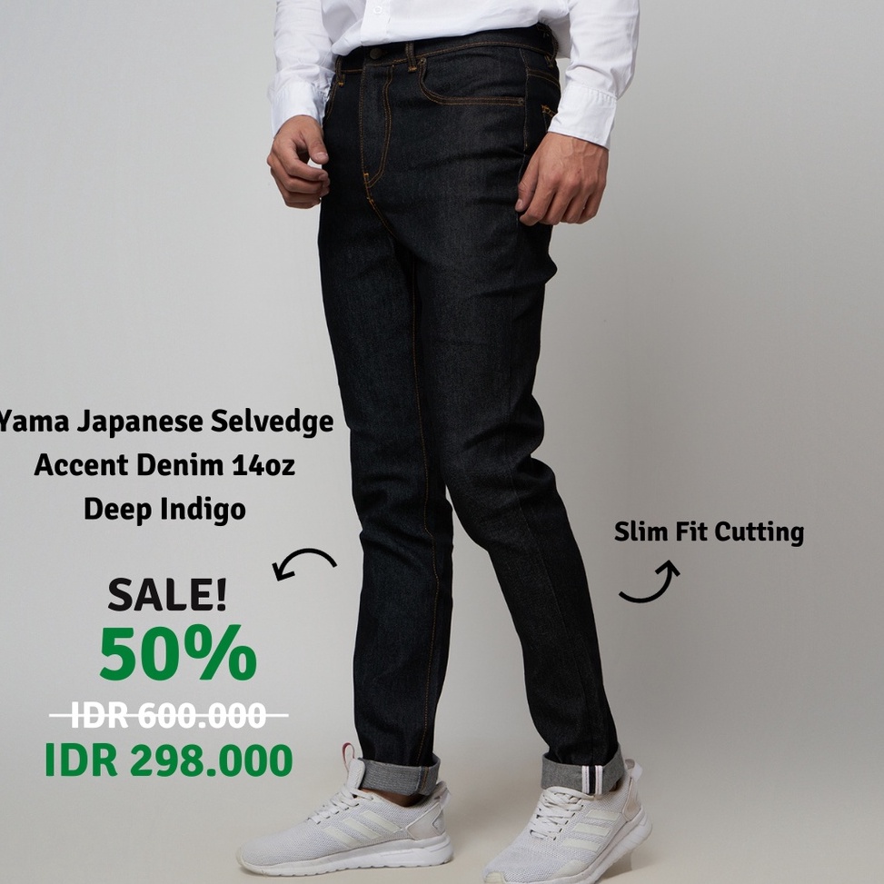 Yama Japanese Selvedge Accent Denim 14oz Deep Indigo KODE A9F5