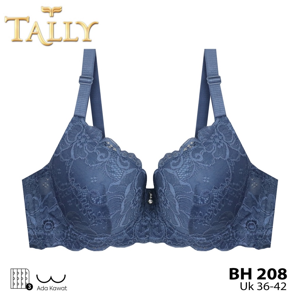 KODE U38X TALLY BH 28 Bra Ada Kawat Bahan Renda Busa Tipis Cup C Kait 3 Bra Brokat Fashionable dan N