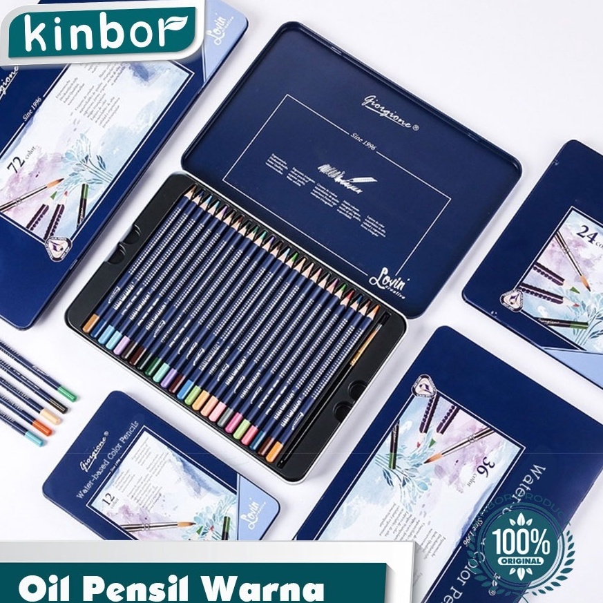 

Oil Pensil Warna 122448 WaterColor Pencil Color KINBOR b NC9