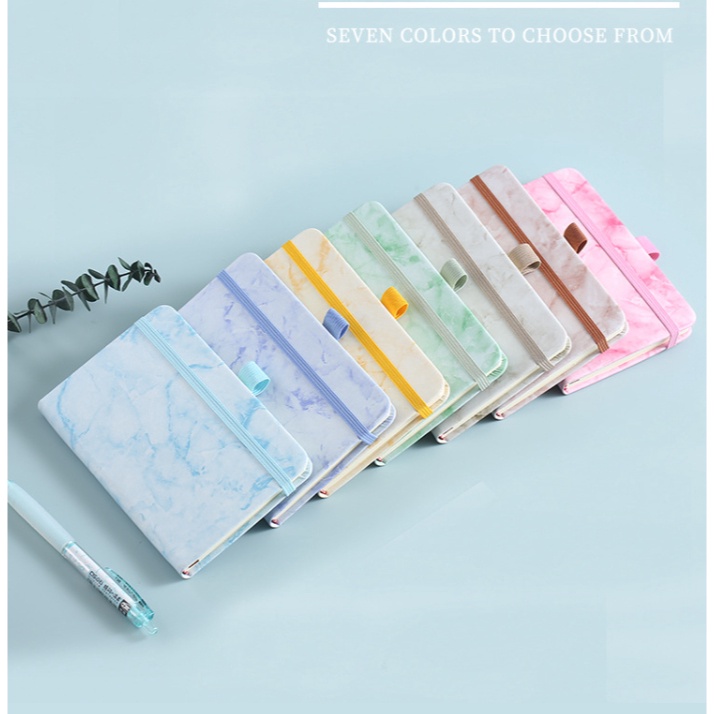 

GEBYAR PROMO Pocket Notebook MARBLE DESIGN Notebook Mini A6 A7 buku catatan kecil buku saku dengan tali elastis