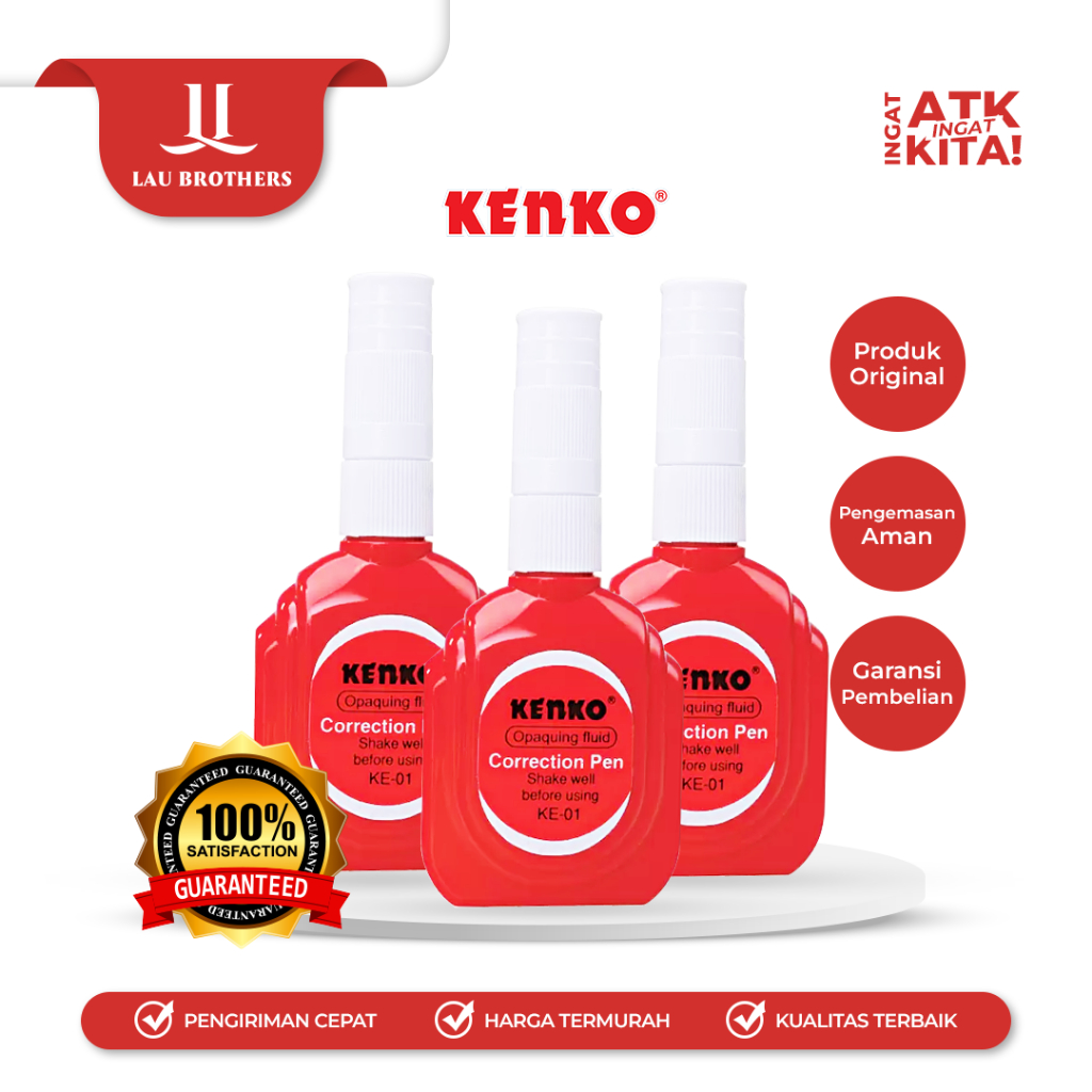 

KENKO TIPE-X MERAH / CORRECTION PEN KE-01 (1PC)