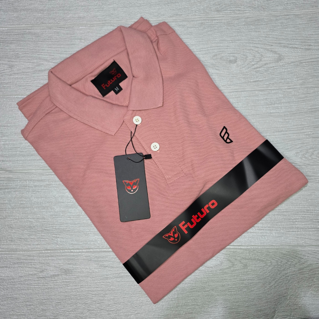 kaos polo pria kaos kerah pria soft pink