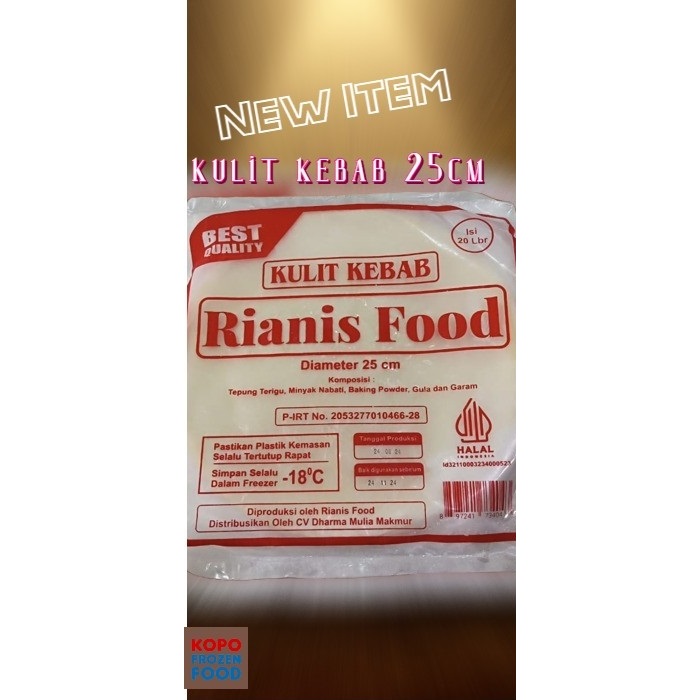 

Riani's Kulit Kebab atau Tortila (Tahan suhu ruangan 2hari)