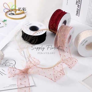 

AESTHETICFLORIST - PITA BINTIK ORGANZA LEBAR 4CM BESAR PREMIUM PITA KADO GIFT BOUQUET BUNGA DEKORASI