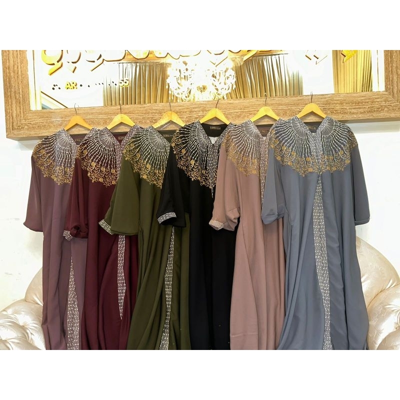 ABAYA TAMAM ORI BORDIR BAHAN FURSAN ALLSIZE 1 UKURAN MODEL LENGAN KAFTAN LEBAR ALKHATIB COLLECTION D
