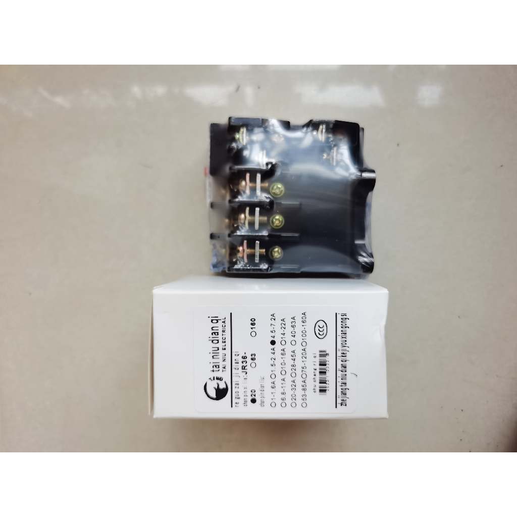 Relay Protector JR36-20 4.5-7.2A - Thermal Relay Tai Niu Electrical