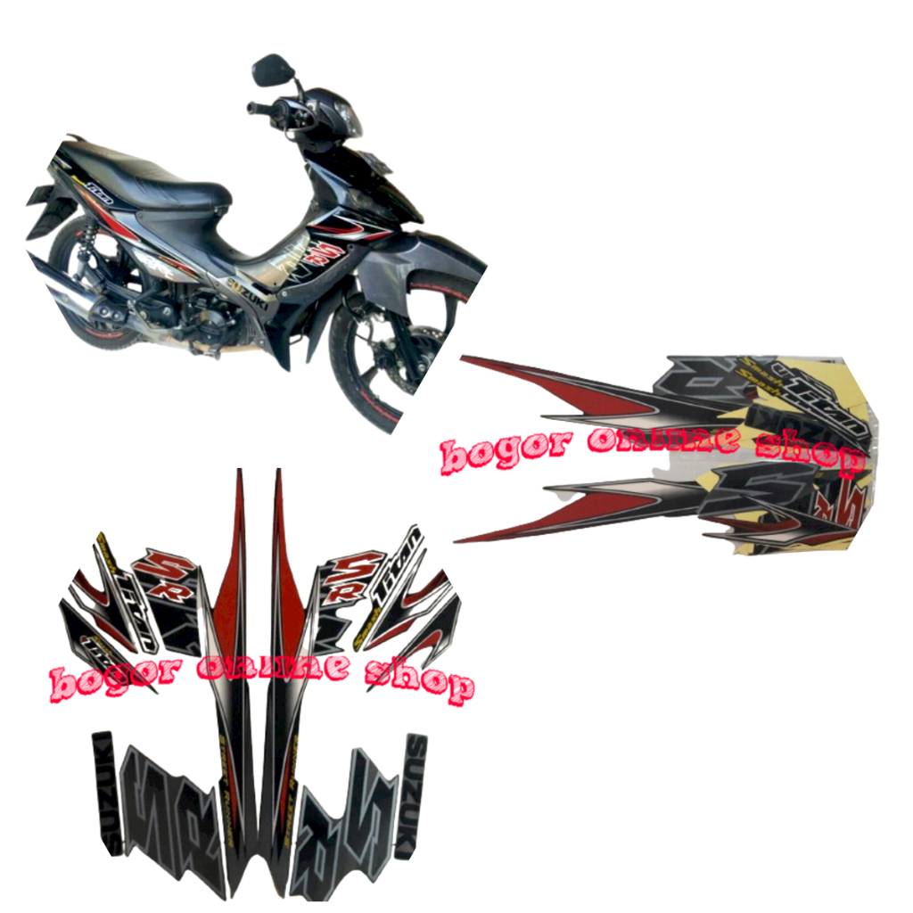 stiker striping body motor smash titan 2012 full hitam