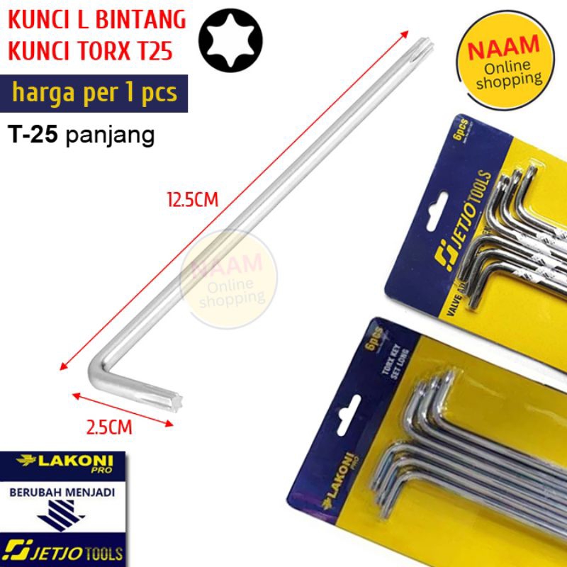 KUNCI BINTANG T 25 - L TORX T25 CRV -KUNCI L BINTANG BUKA ROTOR CAKRAM DISC BRAKE SEPEDA