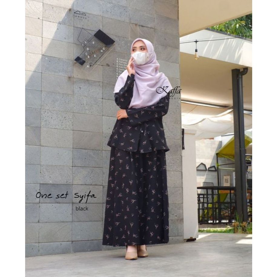 Kaffa Indonesia | One set Syifa | One set bunga-bunga |One set Syar'i |Bawahan|Atasan| Baju kurung
