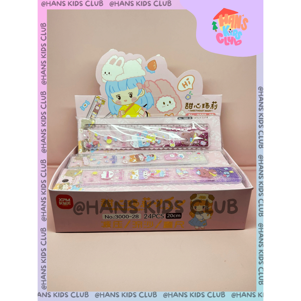 

PENGGARIS AIR GLITTER SWEET HEART MARY 20 CM ALAT UKUR MANIK MANIK HIGH QUALITY