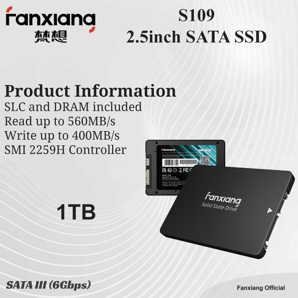 Fanxiang 2.5inch Storage SATA III SSD With SLC DRAM - S109 1TB
