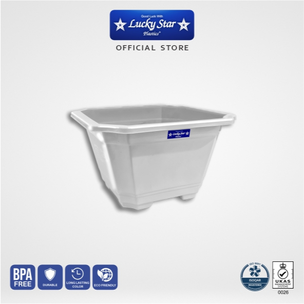 Lucky Star - Pot Bunga Segi 4 L pot bunga hias plastik kecil medium pot bunga plastik warna
