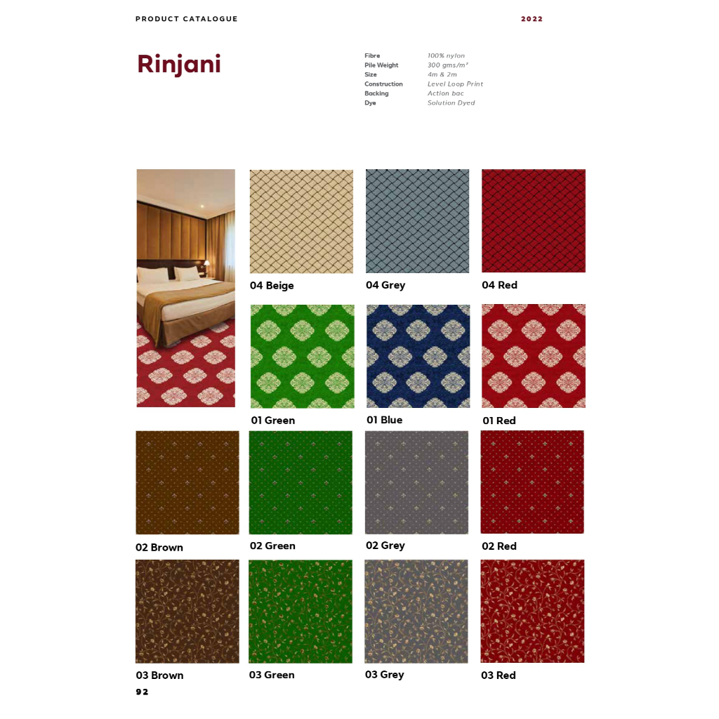 Karpet Hotel Meteran | Karpet Roll RINJANI | Karpet Kantor Tebal 4mm