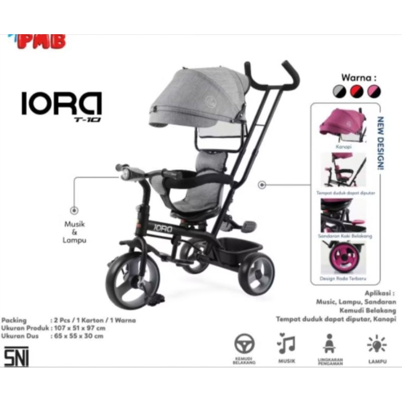 Sepeda Anak roda tiga PMB IORA T10