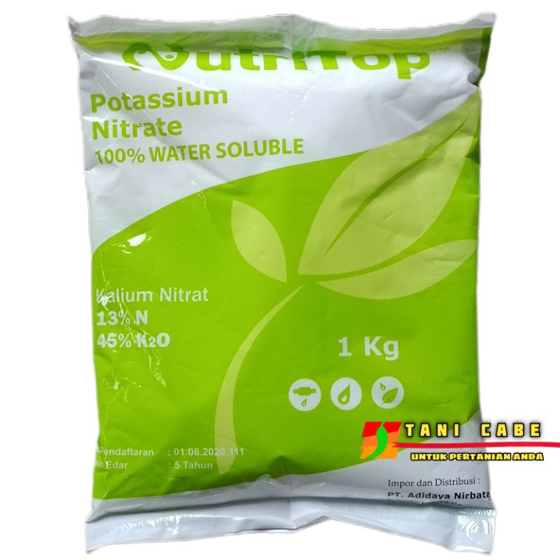 PUPUK KALIUM NITRAT| NUTRITOP POTASSIUM NITRAT 1KG HIJAU |