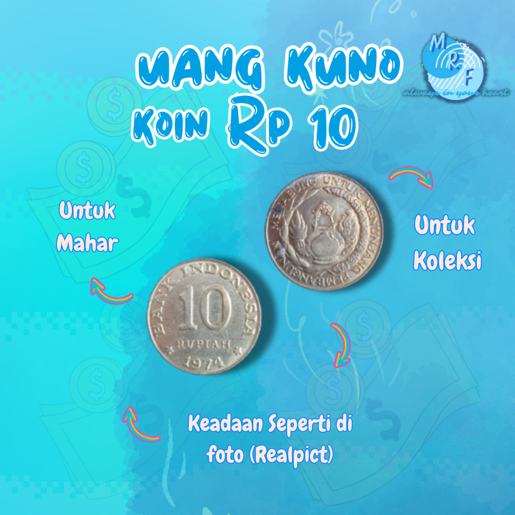 KOIN KUNO KOIN 10 RUPIAH 1974 KOIN KUNO / KOIN LAMA 10 RUPIAH TABANAS KUNING TAHUN 1974