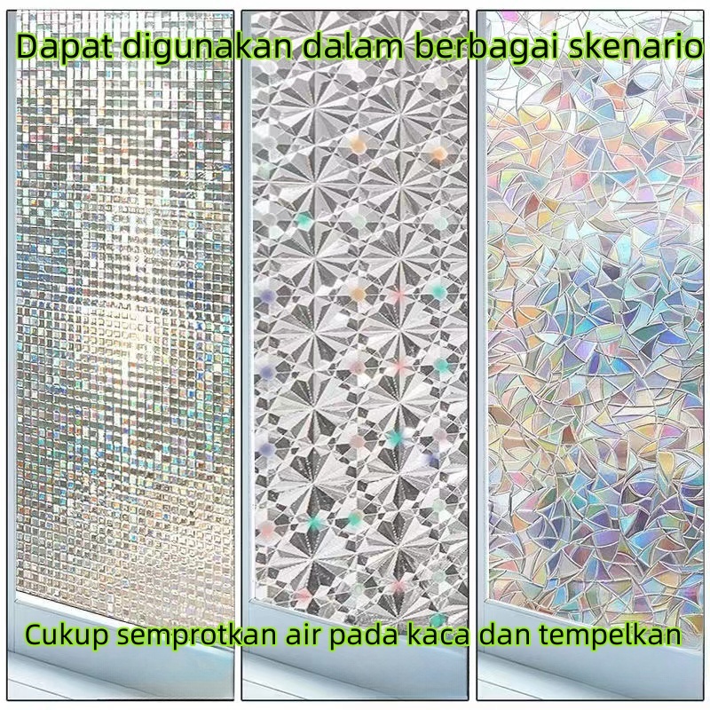 Sandblasting/Stiker Kaca Film Rumah Tangga/Stiker Jendela Kaca Bebas Lem Elektrostatis/Stiker Kaca J