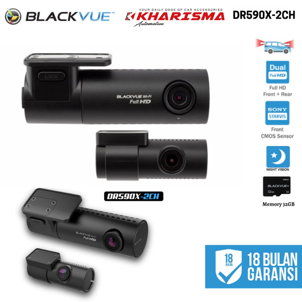 Blackvue DR590X-2CH Simple Dual Full HD Wi-Fi Dash​cam | KAMERA DASH CAM MOBIL
