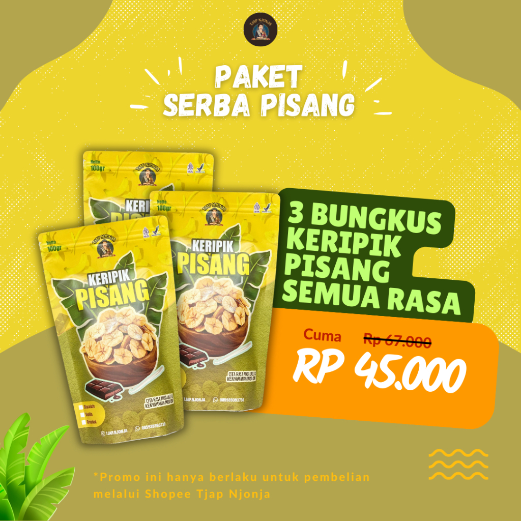 

Tjap Njonja - Paket Serba Pisang | 3 Bungkus Keripik Pisang